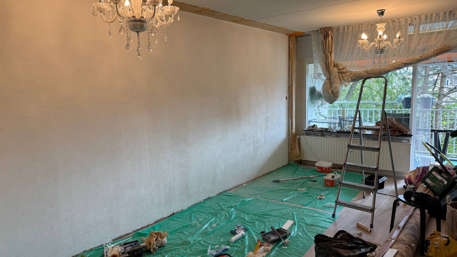 Interieur aan Luxemburg 852 tijdens de renovatie